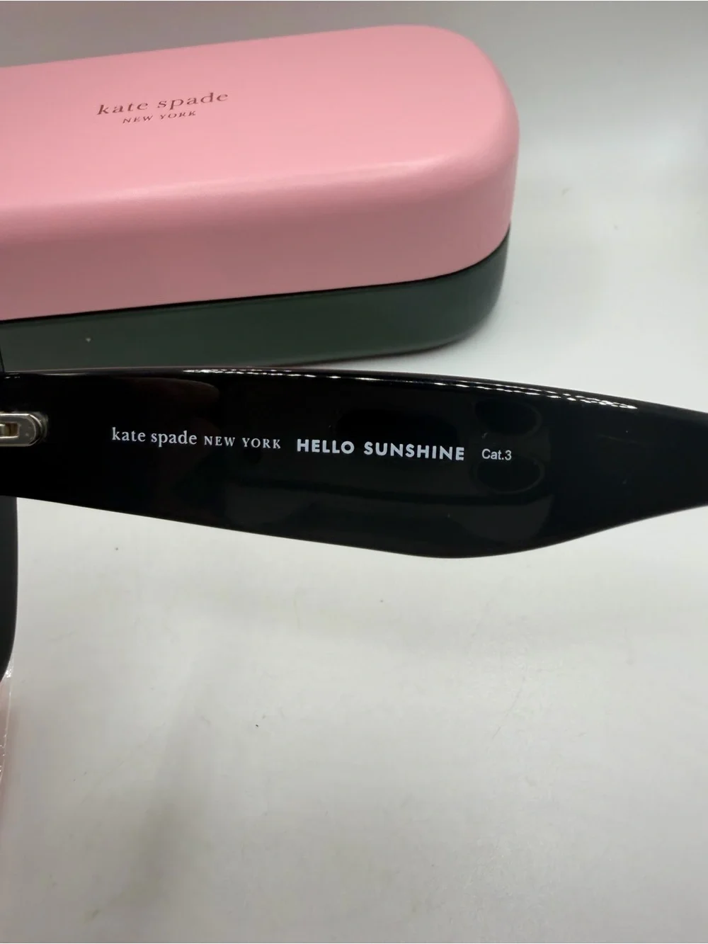 Black Oversized Square Sunglasses with Pink Case. Kate spade. Brand new